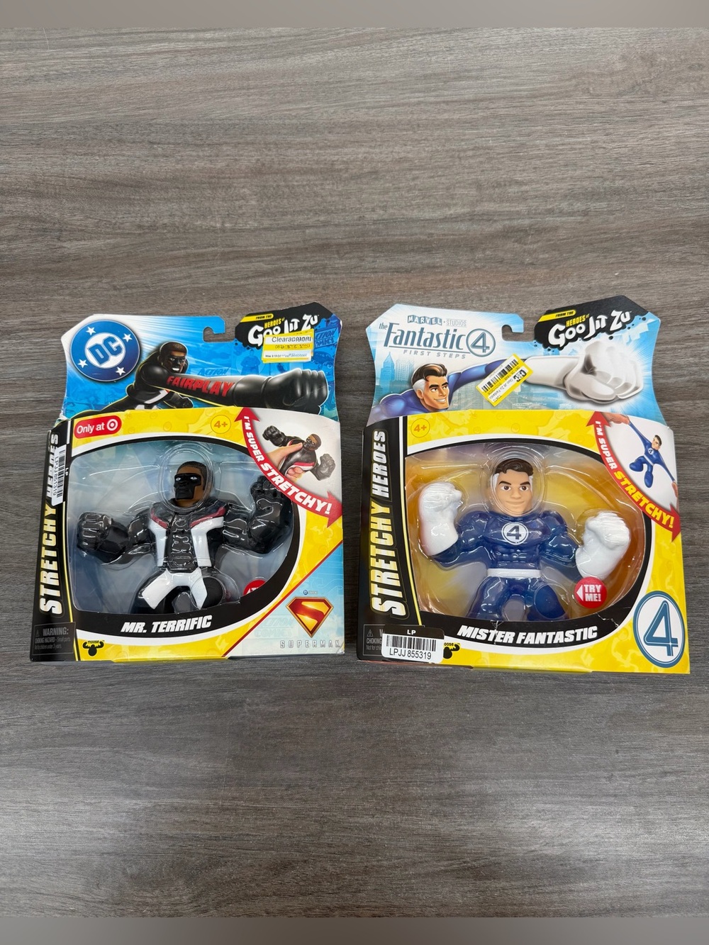 2/pack  Goo Jit Zu DC Stretchy Hero Pack + The Fantastic 4 First Steps